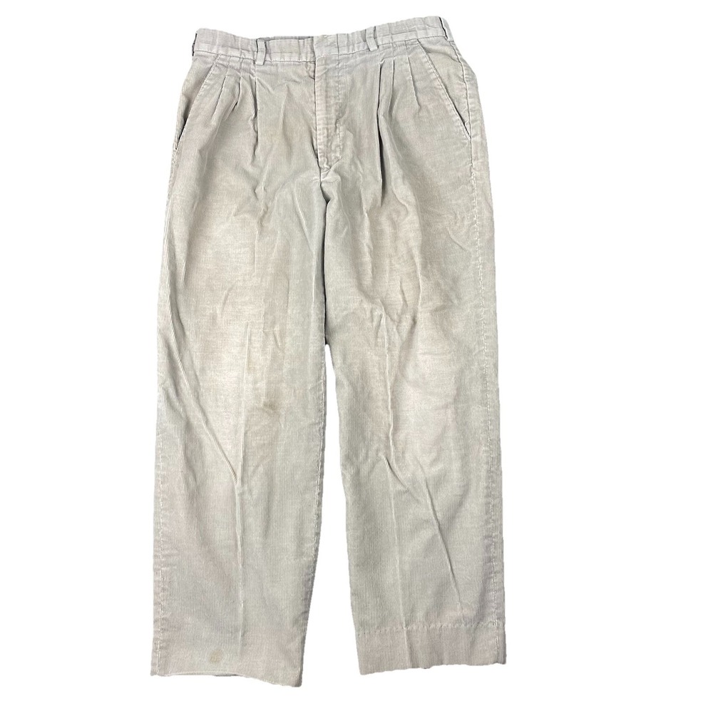 Eddie Bauer Men's Corduroy Pants Pleated 31 Brown 80's hipster wide leg Vintage